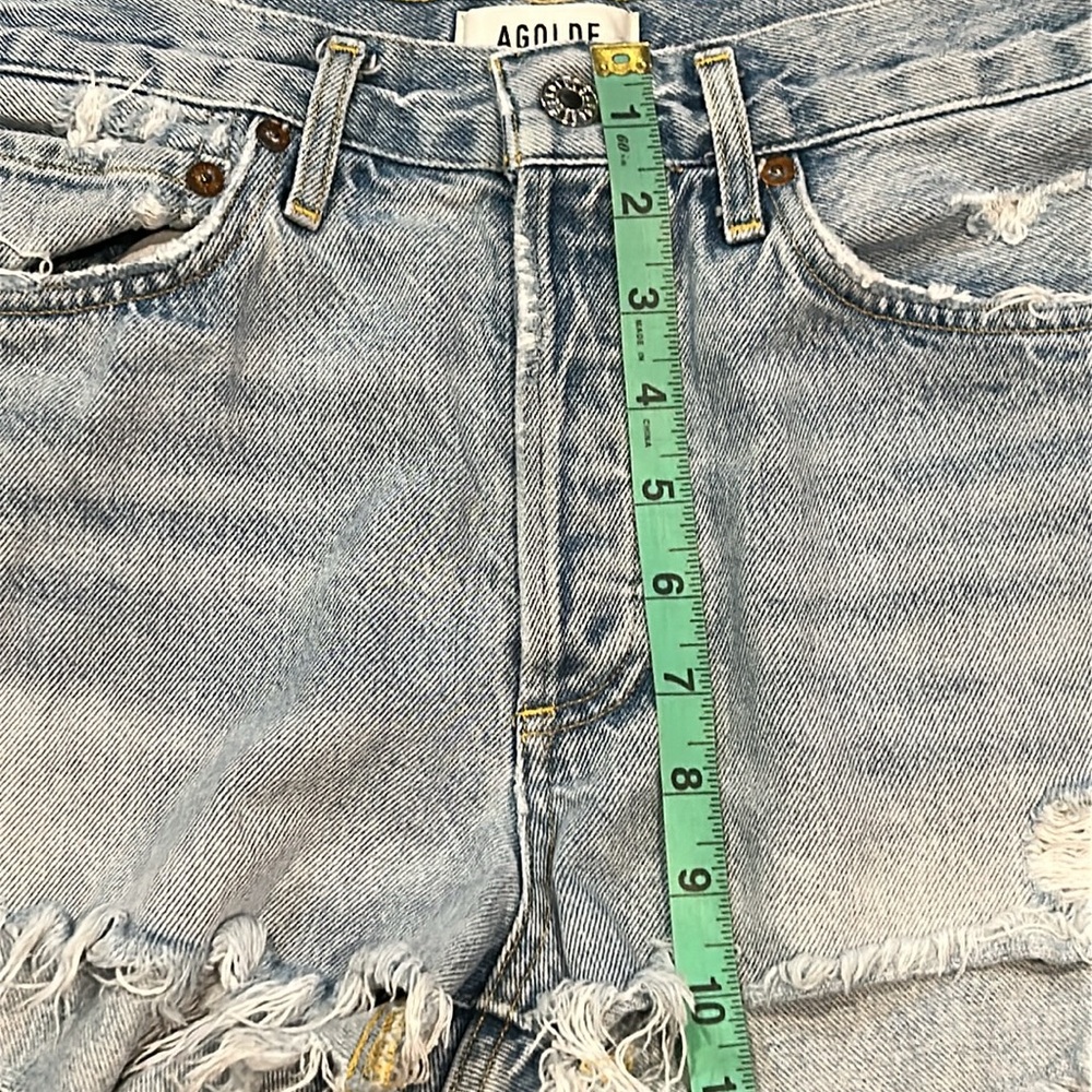 AGOLDE Women's Parker Vintage Distressed Denim Shorts size 25 Button Fly - Picture 13 of 14